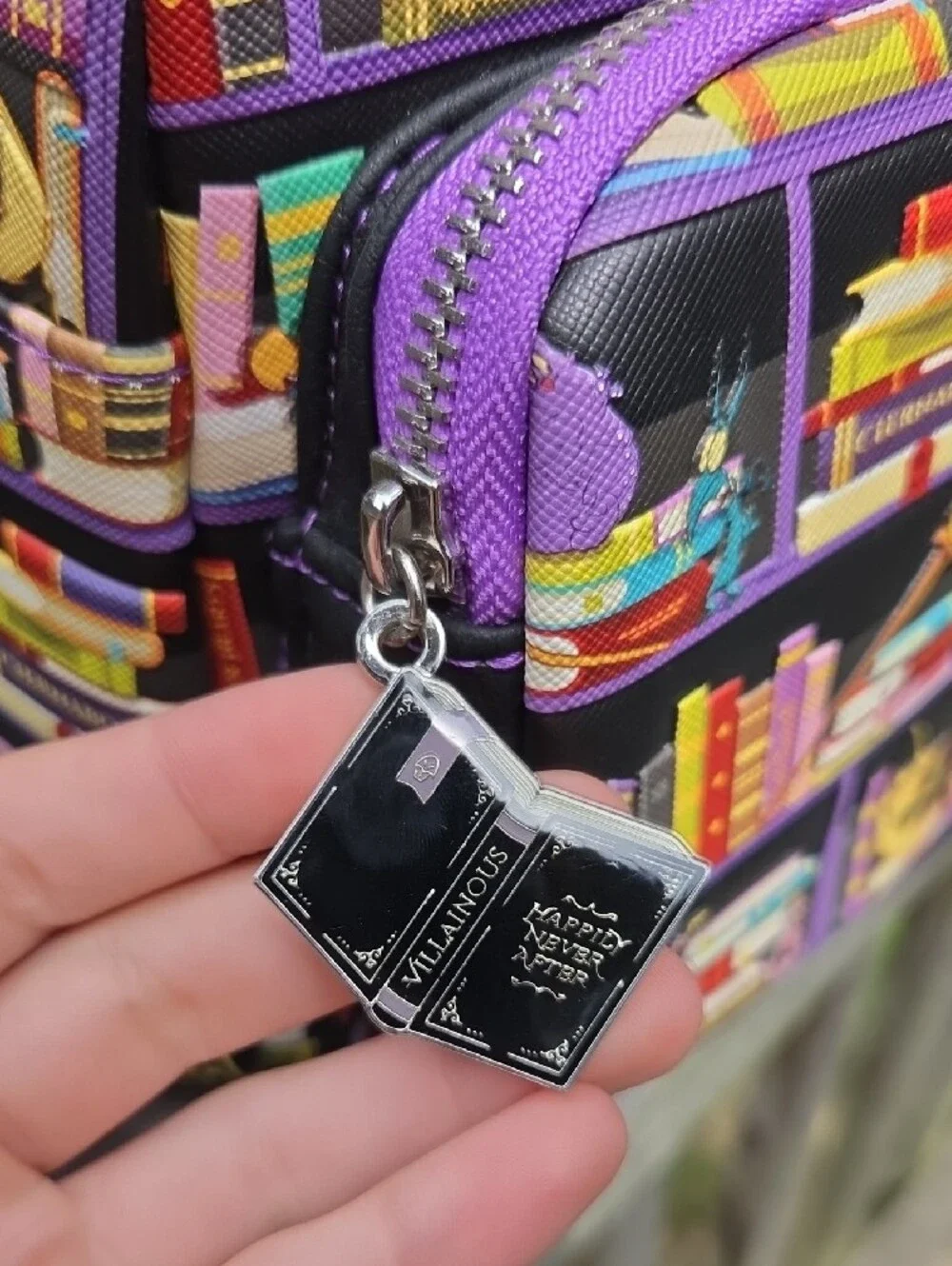 Loungefly Multicolor Storybook Mini Backpack with Purple Trim NWT